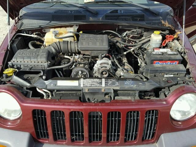 1J4GL48K32W319728 - 2002 JEEP LIBERTY SP BURGUNDY photo 7