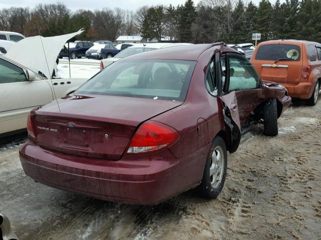 1FAFP55U14A181324 - 2004 FORD TAURUS SES BURGUNDY photo 4