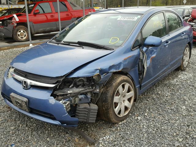 1HGFA16536L040856 - 2006 HONDA CIVIC LX BLUE photo 2