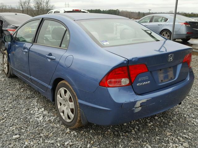 1HGFA16536L040856 - 2006 HONDA CIVIC LX BLUE photo 3