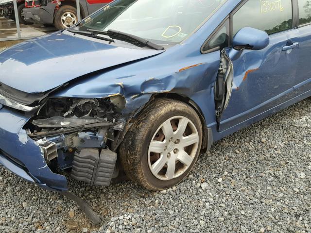 1HGFA16536L040856 - 2006 HONDA CIVIC LX BLUE photo 9