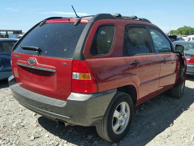 KNDJF724477358750 - 2007 KIA SPORTAGE L RED photo 4