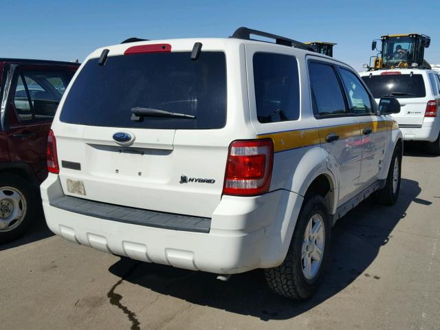 1FMCU59329KC38361 - 2009 FORD ESCAPE HYB WHITE photo 4