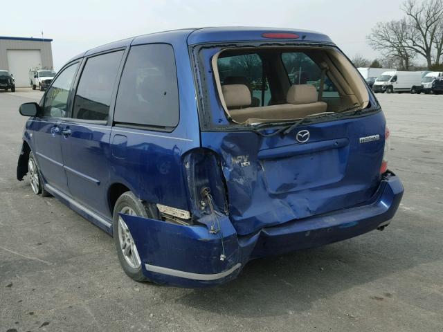 JM3LW28A240523876 - 2004 MAZDA MPV WAGON BLUE photo 3