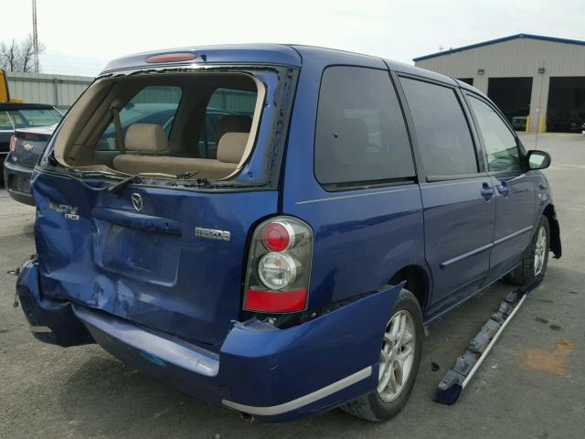 JM3LW28A240523876 - 2004 MAZDA MPV WAGON BLUE photo 4