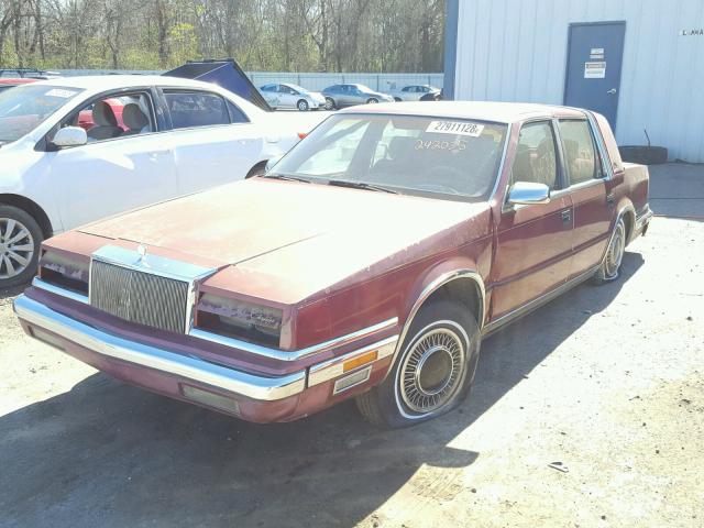 1C3BU663XJD242035 - 1988 CHRYSLER NEW YORKER BURGUNDY photo 2