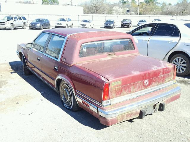 1C3BU663XJD242035 - 1988 CHRYSLER NEW YORKER BURGUNDY photo 3