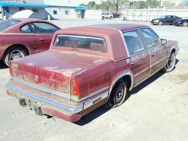 1C3BU663XJD242035 - 1988 CHRYSLER NEW YORKER BURGUNDY photo 4