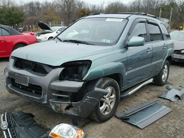 KNDJE723077341793 - 2007 KIA SPORTAGE E GREEN photo 2