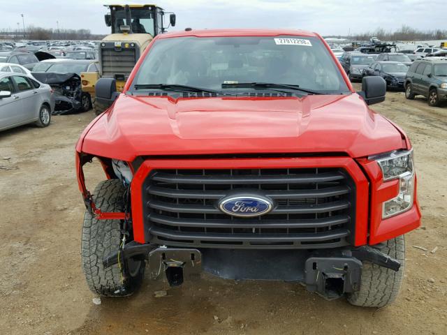 1FTEW1EF6HKD51888 - 2017 FORD F150 SUPER RED photo 9