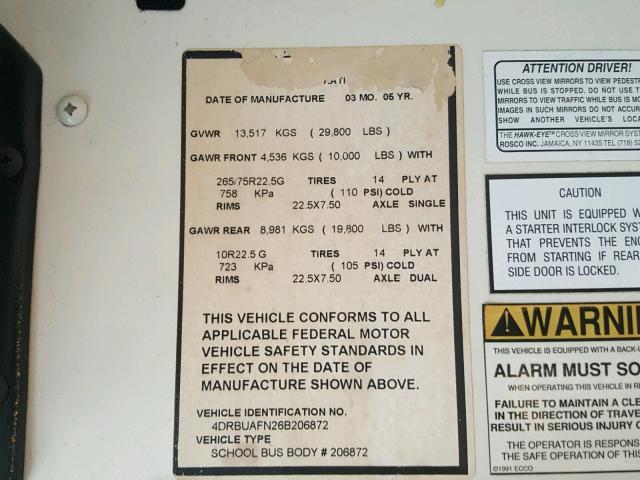 4DRBUAFN26B206872 - 2006 IC CORPORATION 3000 ყვითელი ფოტო 10