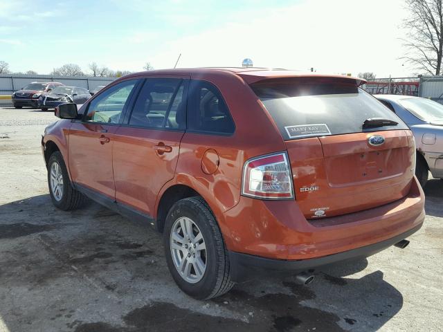 2FMDK38C27BA53041 - 2007 FORD EDGE SEL ORANGE photo 3