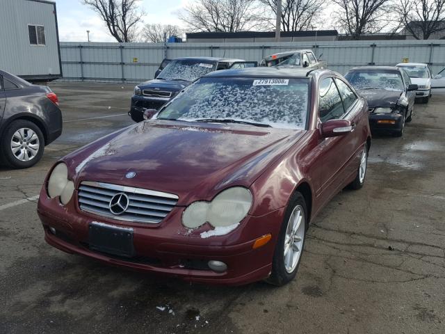 WDBRN47J52A238386 - 2002 MERCEDES-BENZ C 230K SPO BURGUNDY photo 2