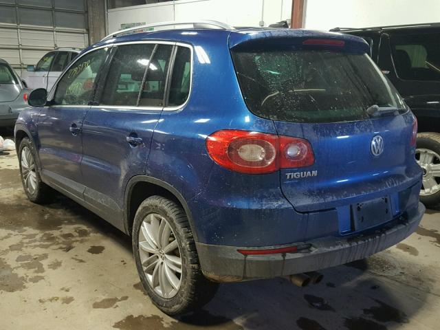 WVGAV9AX9AW000465 - 2010 VOLKSWAGEN TIGUAN S BLUE photo 3