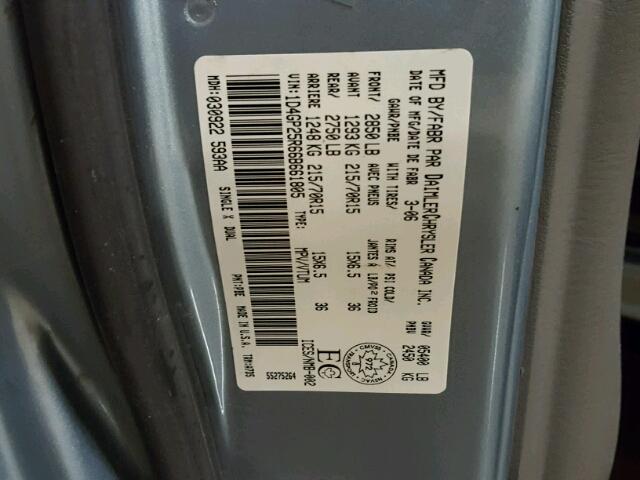 1D4GP25R66B661805 - 2006 DODGE CARAVAN SE BLUE photo 10