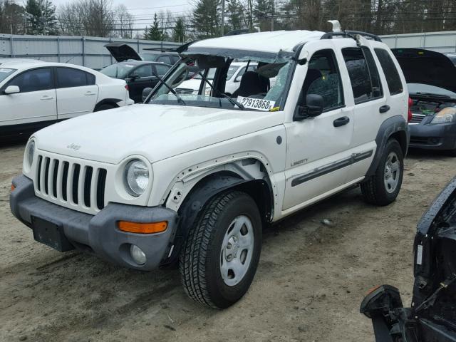 1J4GL48K74W281259 - 2004 JEEP LIBERTY SP WHITE photo 2