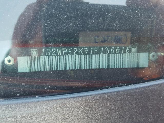 1G2WP52K91F136616 - 2001 PONTIAC GRAND PRIX Qırmızı foto 10