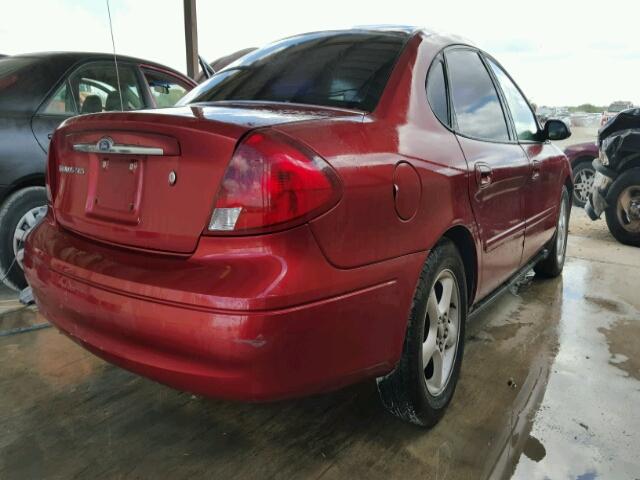 1FAFP55221A261676 - 2001 FORD TAURUS SES RED photo 4