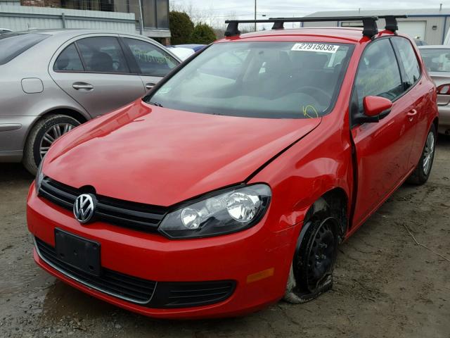 WVWBB7AJ1AW279279 - 2010 VOLKSWAGEN GOLF RED photo 2