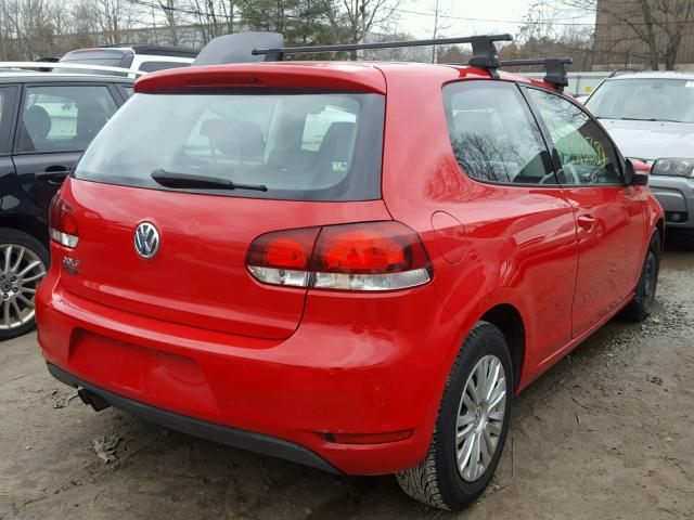 WVWBB7AJ1AW279279 - 2010 VOLKSWAGEN GOLF RED photo 4