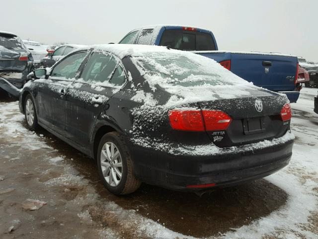 3VWDP7AJ4CM062223 - 2012 VOLKSWAGEN JETTA SE BLACK photo 3