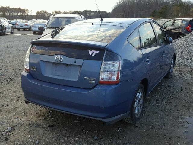 JTDKB20U253003330 - 2005 TOYOTA PRIUS BLUE photo 4