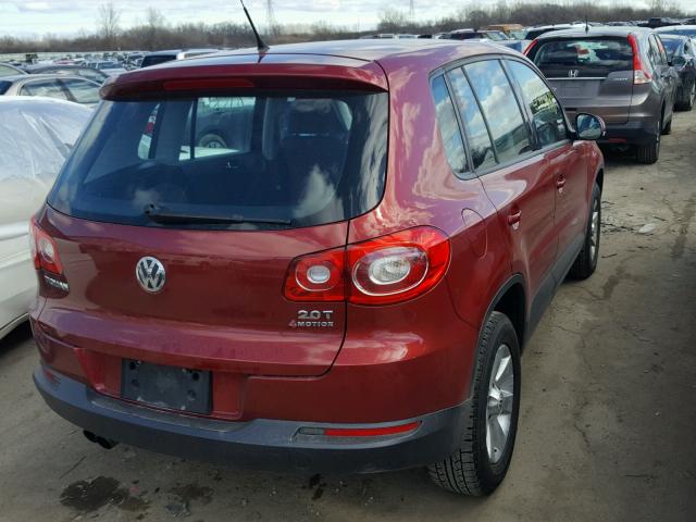 WVGBV7AX9AW003665 - 2010 VOLKSWAGEN TIGUAN SE RED photo 4
