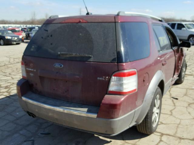 1FMDK02W98GA40234 - 2008 FORD TAURUS X S BURGUNDY photo 4