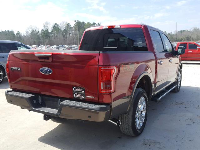 1FTEW1EF9FFB47303 - 2015 FORD F150 SUPER BURGUNDY photo 4