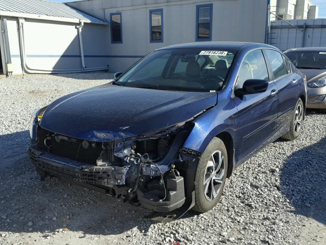 1HGCR2F36GA037723 - 2016 HONDA ACCORD LX BLUE photo 2