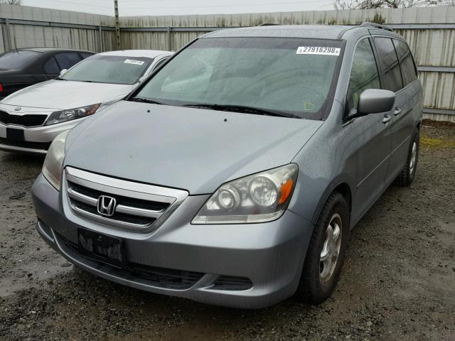 5FNRL38747B008521 - 2007 HONDA ODYSSEY EX TURQUOISE photo 2