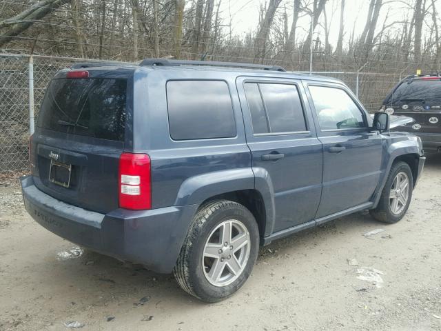 1J8FF28W78D514759 - 2008 JEEP PATRIOT SP GRAY photo 4