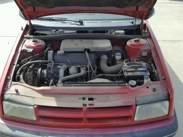 1B3BP48K6KN577494 - 1989 DODGE SHADOW RED photo 7