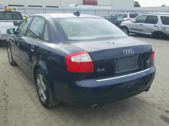 WAULC68E04A254831 - 2004 AUDI A4 1.8T QU BLUE photo 3