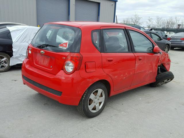 KL1TD6DE9AB135887 - 2010 CHEVROLET AVEO LS 红色 照片 4