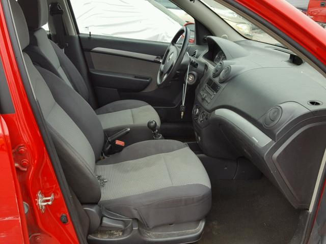 KL1TD6DE9AB135887 - 2010 CHEVROLET AVEO LS 红色 照片 5