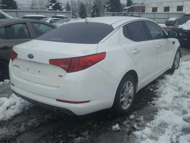 KNAGM4A78D5379566 - 2013 KIA OPTIMA LX WHITE photo 4