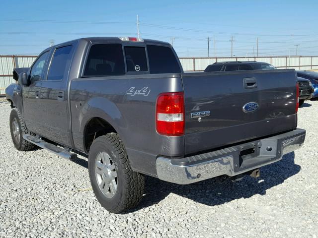 1FTPW14538FA43989 - 2008 FORD F150 SUPER GRAY photo 3