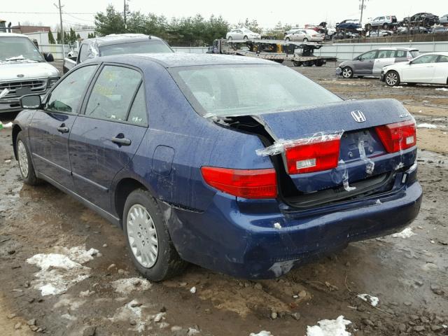 1HGCM56115A141001 - 2005 HONDA ACCORD DX BLUE photo 3