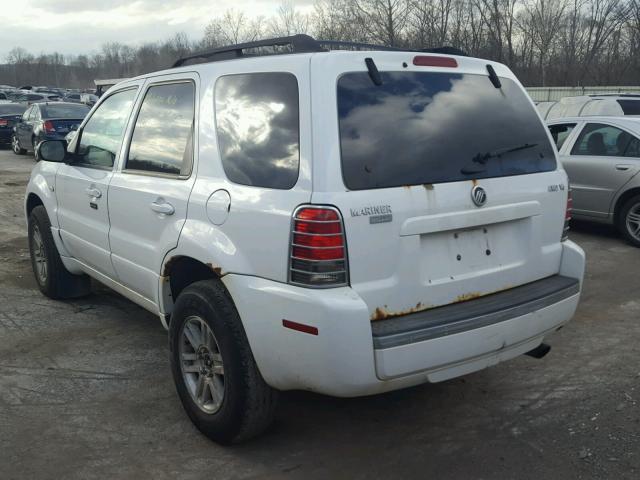 4M2CU57115DJ00938 - 2005 MERCURY MARINER WHITE photo 3