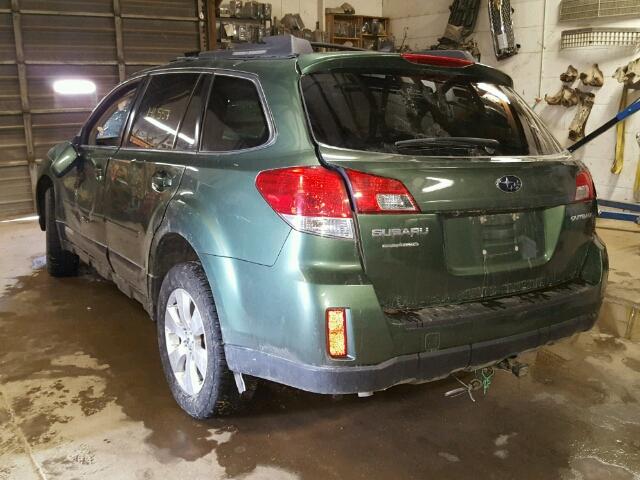 4S4BRCLC1C3301221 - 2012 SUBARU OUTBACK 2. GREEN photo 3