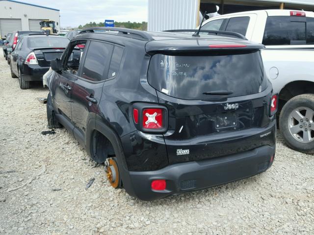 ZACCJAAT7GPD71590 - 2016 JEEP RENEGADE S BLACK photo 3