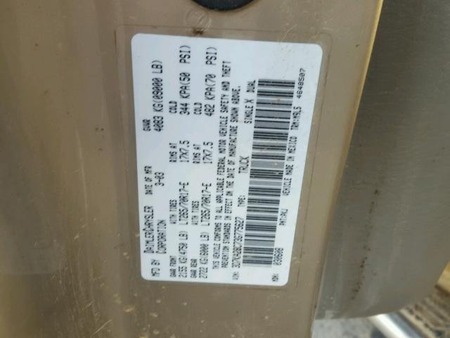 3D7KA28C73G775627 - 2003 DODGE RAM 2500 S BROWN photo 10