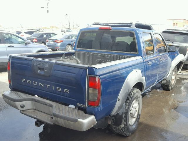 1N6ED27T31C321436 - 2001 NISSAN FRONTIER C BLUE photo 4