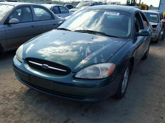 1FAFP5521YA160333 - 2000 FORD TAURUS SES GREEN photo 2