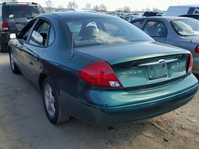 1FAFP5521YA160333 - 2000 FORD TAURUS SES GREEN photo 3