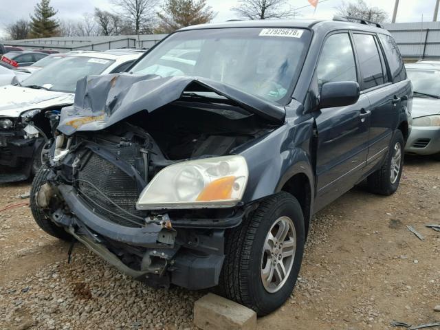 2HKYF18684H514560 - 2004 HONDA PILOT EXL BLUE photo 2