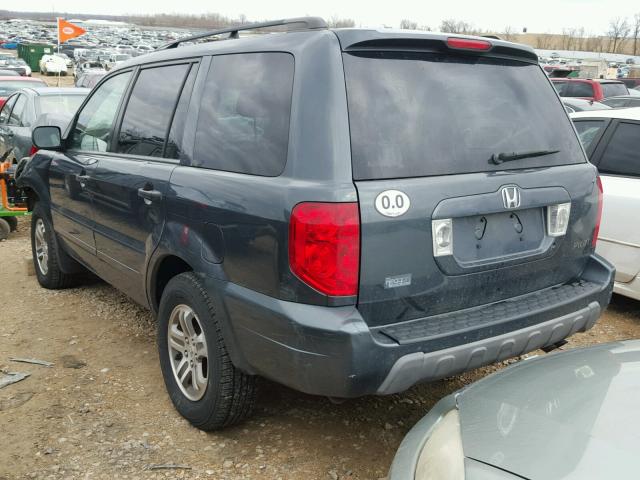 2HKYF18684H514560 - 2004 HONDA PILOT EXL BLUE photo 3