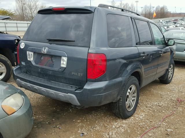 2HKYF18684H514560 - 2004 HONDA PILOT EXL BLUE photo 4