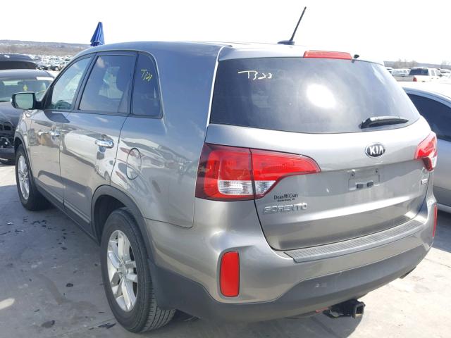 5XYKT3A61EG503266 - 2014 KIA SORENTO LX GRAY photo 3